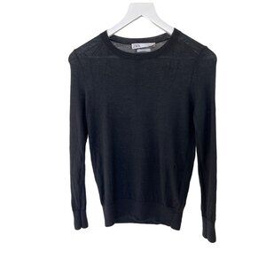 Zara Black Cashmere Lightweight Round Neck Sweater